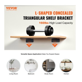 Σετ Μεταλλικά Στηρίγματα Ραφιών Σχήματος L 160 x 100 x 45 mm 6 τμχ ...