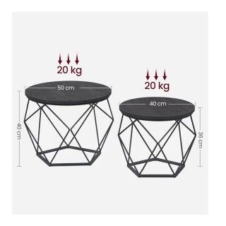 Σετ Μεταλλικά Στρογγυλά Τραπέζια Σαλονιού 50 x 40 cm 2 τμχ Χρώματος... Σετ Μεταλλικά Στρογγυλά Τραπέζια Σαλονιού 50 x 40 cm 2 τμχ Χρώματος...