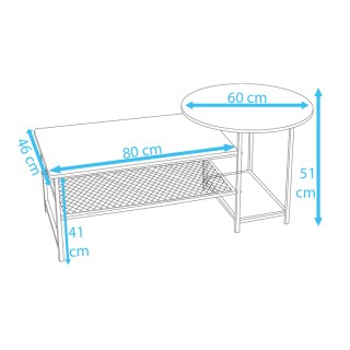 Σετ Μεταλλικά Τραπέζια Σαλονιού 123 x 60 x 51 / 41 cm 2 τμχ Bakaji ... Σετ Μεταλλικά Τραπέζια Σαλονιού 123 x 60 x 51 / 41 cm 2 τμχ Bakaji ...
