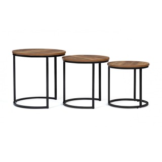 Σετ Μεταλλικά Στρογγυλά Βοηθητικά Τραπέζια Nesting 45 x 45 cm 3 τμχ... Σετ Μεταλλικά Στρογγυλά Βοηθητικά Τραπέζια Nesting 45 x 45 cm 3 τμχ...