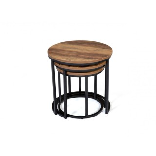 Σετ Μεταλλικά Στρογγυλά Βοηθητικά Τραπέζια Nesting 45 x 45 cm 3 τμχ...