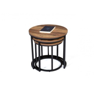 Σετ Μεταλλικά Στρογγυλά Βοηθητικά Τραπέζια Nesting 45 x 45 cm 3 τμχ...