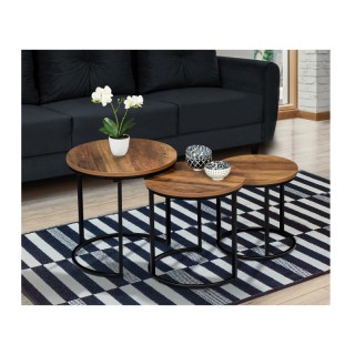 Σετ Μεταλλικά Στρογγυλά Βοηθητικά Τραπέζια Nesting 45 x 45 cm 3 τμχ...