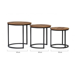 Σετ Μεταλλικά Στρογγυλά Βοηθητικά Τραπέζια Nesting 45 x 45 cm 3 τμχ... Σετ Μεταλλικά Στρογγυλά Βοηθητικά Τραπέζια Nesting 45 x 45 cm 3 τμχ...
