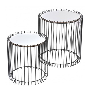 Σετ Μεταλλικά Βοηθητικά Τραπέζια με Καθρέφτη 46 x 50 cm 2 τμχ Urban... Σετ Μεταλλικά Βοηθητικά Τραπέζια με Καθρέφτη 46 x 50 cm 2 τμχ Urban...