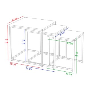 Σετ Μεταλλικά Βοηθητικά Τραπέζια Nesting 42 x 40 x 40 cm 3 τμχ Baka... Σετ Μεταλλικά Βοηθητικά Τραπέζια Nesting 42 x 40 x 40 cm 3 τμχ Baka...