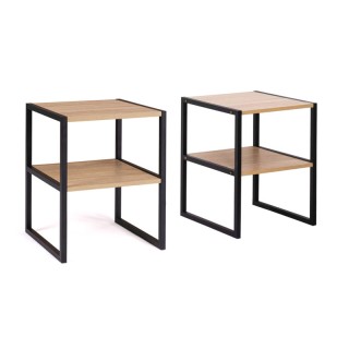 Σετ Μεταλλικά - Ξύλινα Κομοδίνα με 2 Ράφια 40 x 40 x 50 cm 2 τμχ Id... Σετ Μεταλλικά - Ξύλινα Κομοδίνα με 2 Ράφια 40 x 40 x 50 cm 2 τμχ Id...