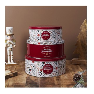 Σετ Μεταλλικά Χριστουγεννιάτικα Μεταλλικά Κουτιά Μπισκότων 3 τμχ Ho...