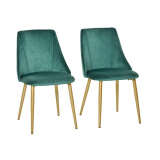 Σετ Μεταλλικές Καρέκλες με Βελούδινη Επένδυση 50 x 56.5 x 85 cm 2 τ...