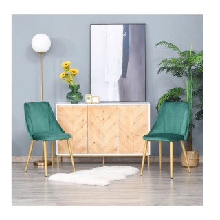 Σετ Μεταλλικές Καρέκλες με Βελούδινη Επένδυση 50 x 56.5 x 85 cm 2 τ...