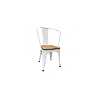 Σετ Μεταλλικές Καρέκλες με Ξύλινο Κάθισμα 84 x 48 x 45 cm 2 τμχ Hop...