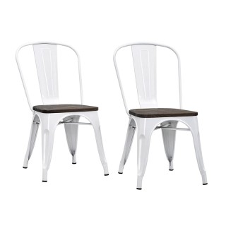 Σετ Μεταλλικές Καρέκλες με Ξύλινο Κάθισμα 84 x 48 x 45 cm 2 τμχ Hop...