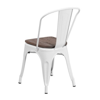 Σετ Μεταλλικές Καρέκλες με Ξύλινο Κάθισμα 84 x 48 x 45 cm 2 τμχ Hop...