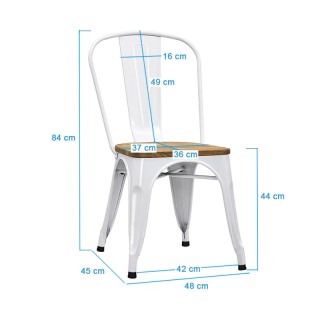 Σετ Μεταλλικές Καρέκλες με Ξύλινο Κάθισμα 84 x 48 x 45 cm 2 τμχ Hop...