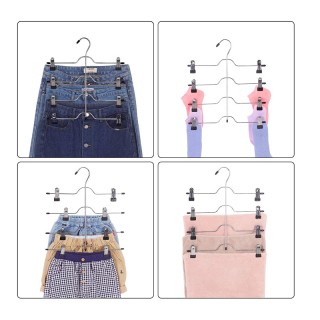 Σετ Μεταλλικές Κρεμάστρες για Παντελόνια / Φούστες 4 Θέσεων με Ρυθμ...