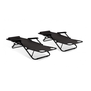 Σετ Μεταλλικές Πτυσσόμενες Καρέκλες Κήπου - Ξαπλώστρες 178 x 61 x 3...