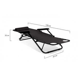 Σετ Μεταλλικές Πτυσσόμενες Καρέκλες Κήπου - Ξαπλώστρες 178 x 61 x 3...