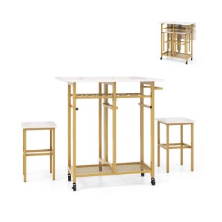 Σετ Μεταλλικό Επεκτεινόμενο Τροχήλατο Τραπέζι - Bar 74 x 74 x 80 cm... Σετ Μεταλλικό Επεκτεινόμενο Τροχήλατο Τραπέζι - Bar 74 x 74 x 80 cm...