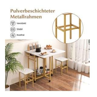 Σετ Μεταλλικό Επεκτεινόμενο Τροχήλατο Τραπέζι - Bar 74 x 74 x 80 cm...