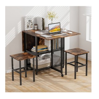 Σετ Μεταλλικό Επεκτεινόμενο Τροχήλατο Τραπέζι - Bar 120 x 70 x 75 c...