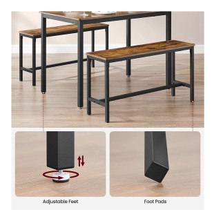 Σετ Μεταλλικό Ορθογώνιο Τραπέζι - Bar 110 x 70 x 75 cm με 2 Πάγκους...