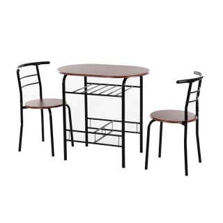 Σετ Μεταλλικό Οβάλ Τραπέζι 80 x 50 x 76 cm με 2 Καρέκλες HOMCOM 835...