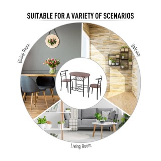 Σετ Μεταλλικό Οβάλ Τραπέζι 80 x 50 x 76 cm με 2 Καρέκλες HOMCOM 835... Σετ Μεταλλικό Οβάλ Τραπέζι 80 x 50 x 76 cm με 2 Καρέκλες HOMCOM 835...