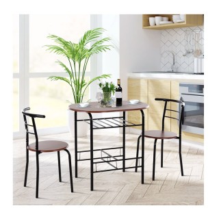 Σετ Μεταλλικό Οβάλ Τραπέζι 80 x 50 x 76 cm με 2 Καρέκλες HOMCOM 835...