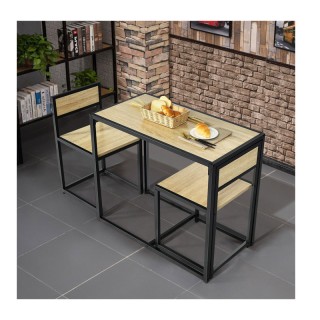 Σετ Μεταλλικό Ορθογώνιο Τραπέζι Τραπεζαρίας 90 x 47 x 76 cm με 2 Κα... Σετ Μεταλλικό Ορθογώνιο Τραπέζι Τραπεζαρίας 90 x 47 x 76 cm με 2 Κα...