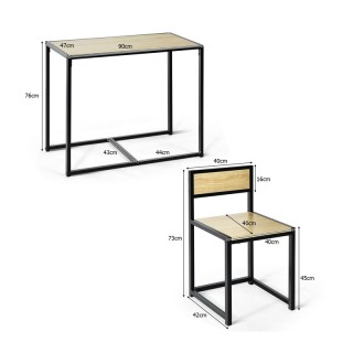 Σετ Μεταλλικό Ορθογώνιο Τραπέζι Τραπεζαρίας 90 x 47 x 76 cm με 2 Κα... Σετ Μεταλλικό Ορθογώνιο Τραπέζι Τραπεζαρίας 90 x 47 x 76 cm με 2 Κα...