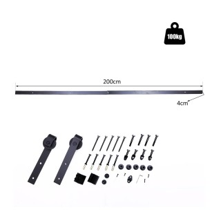 Σετ Μηχανισμού για Συρόμενες Ξύλινες Πόρτες 2 m HOMCOM B81-017