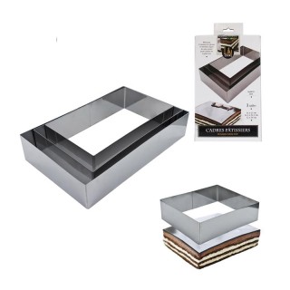 Σετ Ορθογώνια Ανοξείδωτα Τσέρκια - Κουπ Πατ Ζαχαροπλαστικής 3 τμχ L... Σετ Ορθογώνια Ανοξείδωτα Τσέρκια - Κουπ Πατ Ζαχαροπλαστικής 3 τμχ L...