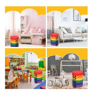 Σετ Παιδικά Στρογγυλά Μαξιλάρια Δαπέδου 6 τμχ Costway FH10074CL Σετ Παιδικά Στρογγυλά Μαξιλάρια Δαπέδου 6 τμχ Costway FH10074CL