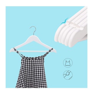 Σετ Παιδικές Ξύλινες Κρεμάστρες Ρούχων 20 τμχ Χρώματος Λευκό Songmi...