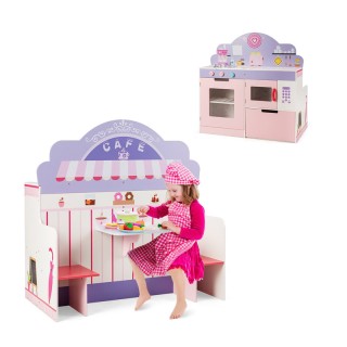 Σετ Παιδική Κουζίνα και Εστιατόριο 2 σε 1 Costway HW64637 Σετ Παιδική Κουζίνα και Εστιατόριο 2 σε 1 Costway HW64637