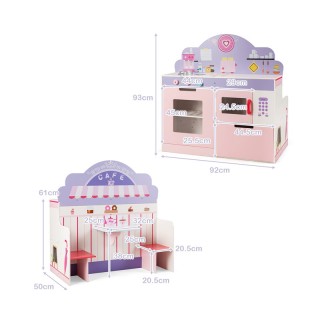 Σετ Παιδική Κουζίνα και Εστιατόριο 2 σε 1 Costway HW64637 Σετ Παιδική Κουζίνα και Εστιατόριο 2 σε 1 Costway HW64637