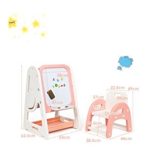 Σετ Παιδικός Μαγνητικός Πίνακας Διπλής Όψης - Καβαλέτο με Καρέκλα Χ...