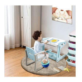 Σετ Παιδικός Μαγνητικός Πίνακας / Τραπέζι Ζωγραφικής με Καρέκλα Χρώ...