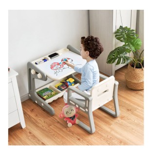 Σετ Παιδικός Μαγνητικός Πίνακας / Τραπέζι Ζωγραφικής με Καρέκλα Χρώ...