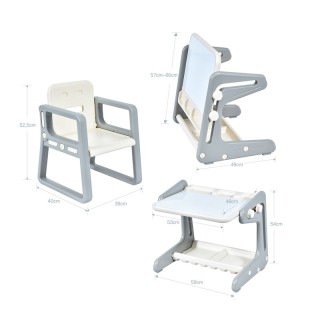 Σετ Παιδικός Μαγνητικός Πίνακας / Τραπέζι Ζωγραφικής με Καρέκλα Χρώ...