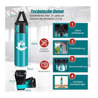 Σετ Παιδικός Σάκος Πυγμαχίας με Γάντια και Μπαντάζ Costway SP37567TU Σετ Παιδικός Σάκος Πυγμαχίας με Γάντια και Μπαντάζ Costway SP37567TU