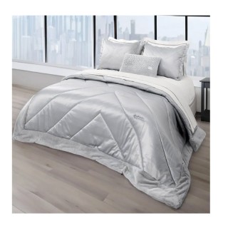 Σετ Πάπλωμα Υπέρδιπλο 240 x 250 cm με 2 Μαξιλαροθήκες Beauty Silver...