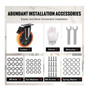 Σετ Περιστρεφόμενα Ροδάκια Βαρέως Τύπου για Έπιπλα 1272 Kg 4 τμχ VE... Σετ Περιστρεφόμενα Ροδάκια Βαρέως Τύπου για Έπιπλα 1272 Kg 4 τμχ VE...