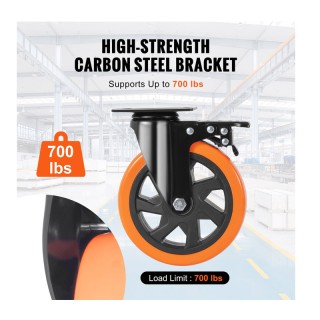 Σετ Περιστρεφόμενα Ροδάκια Βαρέως Τύπου για Έπιπλα 1272 Kg 4 τμχ VE...