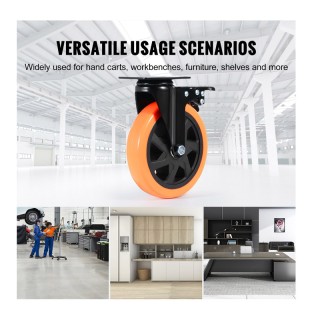 Σετ Περιστρεφόμενα Ροδάκια Βαρέως Τύπου για Έπιπλα 1272 Kg 4 τμχ VE...