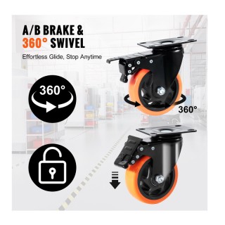 Σετ Περιστρεφόμενα Ροδάκια Βαρέως Τύπου για Έπιπλα 636 Kg 4 τμχ VEV... Σετ Περιστρεφόμενα Ροδάκια Βαρέως Τύπου για Έπιπλα 636 Kg 4 τμχ VEV...