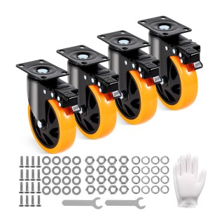 Σετ Περιστρεφόμενα Ροδάκια Βαρέως Τύπου για Έπιπλα 816 Kg 4 τμχ VEV... Σετ Περιστρεφόμενα Ροδάκια Βαρέως Τύπου για Έπιπλα 816 Kg 4 τμχ VEV...