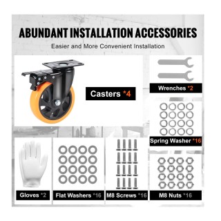 Σετ Περιστρεφόμενα Ροδάκια Βαρέως Τύπου για Έπιπλα 816 Kg 4 τμχ VEV... Σετ Περιστρεφόμενα Ροδάκια Βαρέως Τύπου για Έπιπλα 816 Kg 4 τμχ VEV...