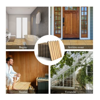 Σετ Πλακάκια από Ξύλο Ακακίας 30 x 30 cm 10 τμχ Costway HW65267 Σετ Πλακάκια από Ξύλο Ακακίας 30 x 30 cm 10 τμχ Costway HW65267