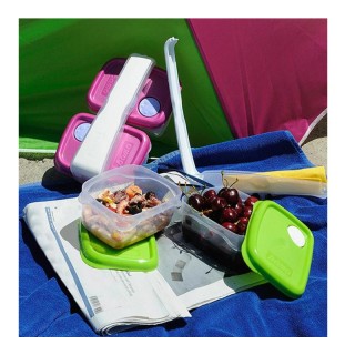 Σετ Πλαστικά Δοχεία Τροφίμων με Θήκη για Μαχαιροπίρουνα 2 τμχ Break...